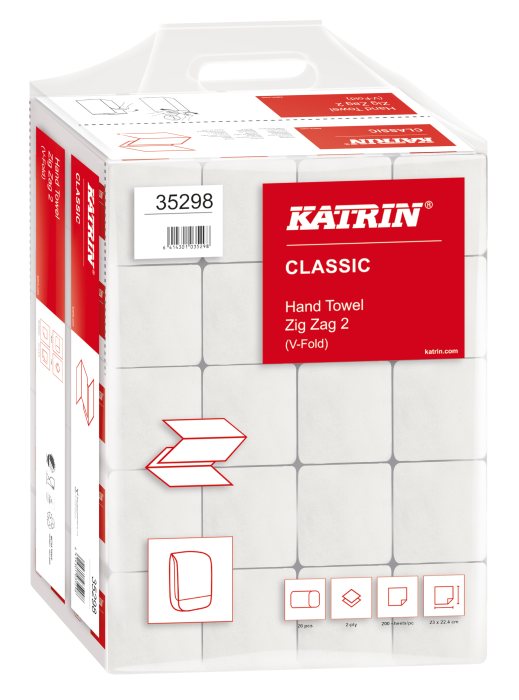 Ręcznik składany ZZ Katrin Classic 35298, 2w biały, opakowanie 4000 listków