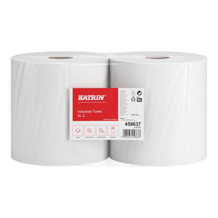Czyściwo papierowe Katrin Classic 458637 , 2w białe, opakowanie 2 rolki
