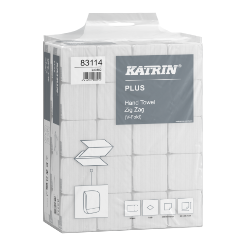 KATRIN PLUS 83114 Ręcznik ZZ 1w super biały 6000 listków 207 mm HANDY PACK