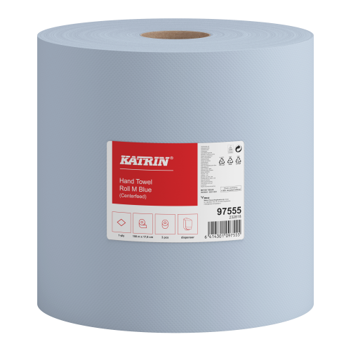 KATRIN Ręcznik centralnego dozowania w roli M (fi.200) 1w niebieski 250 m