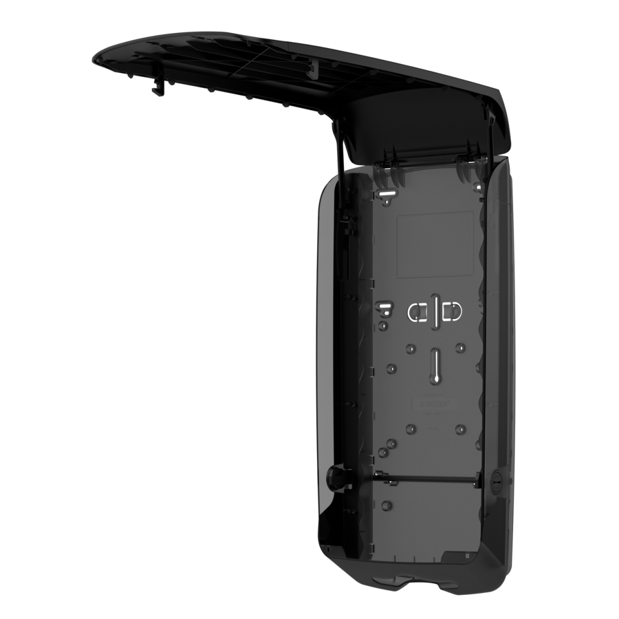 89741_katrin_plastic_dispenser_xl_for_folded_paper_hand_towels_black_open.png