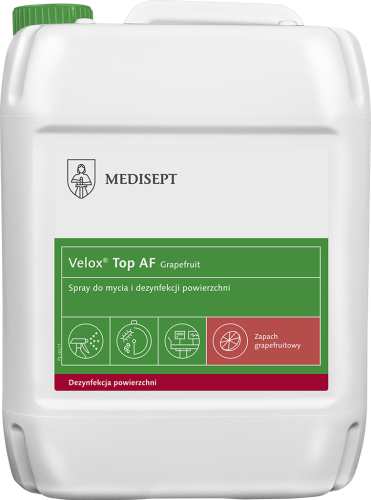 Medisept Velox Top AF, zapach grejpfrut - spray do mycia i dezynfekcji powierzchni, op. 5L