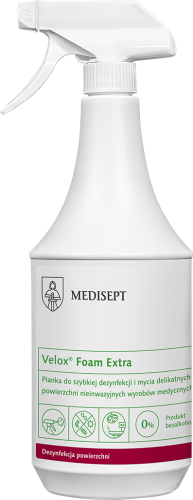 Medisept Velox Foam Extra - bezalkoholowa pianka do mycia i dezynfekcji powierzchni op. 1 L