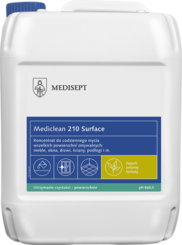 Medisept Mediclean 210 Surface - codzienne mycie powierzchni zmywalnych, ZIELONA HERBATA op. 5 L