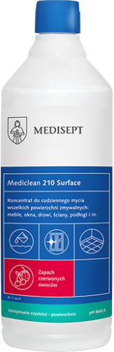 Medisept Mediclean 210 Surface - codzienne mycie powierzchni zmywalnych, CZERWONE OWOCE, op. 1 L