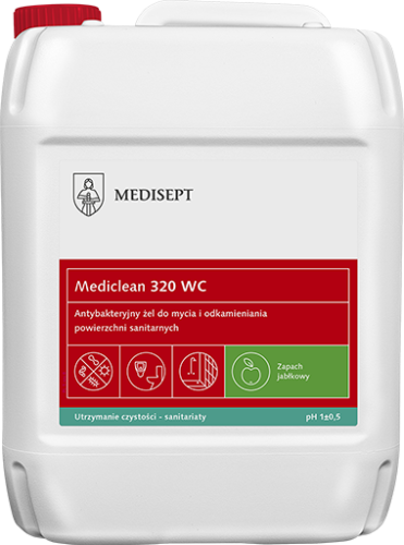 Medisept Mediclean 320 WC- antybakteryjny żel do mycia i odkamieniania sanitariatów op. 5 L