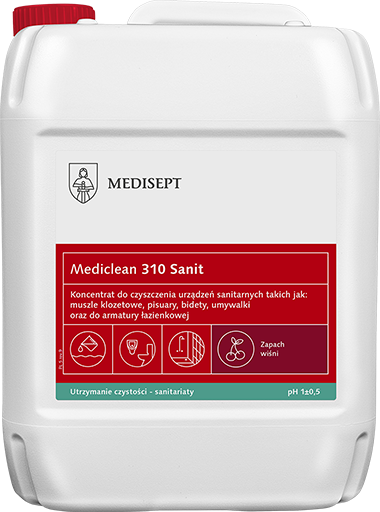 Medisept Mediclean 310 Sanit - mycie codzienne sanitariatów, zapach WIŚNIA, op. 5 L