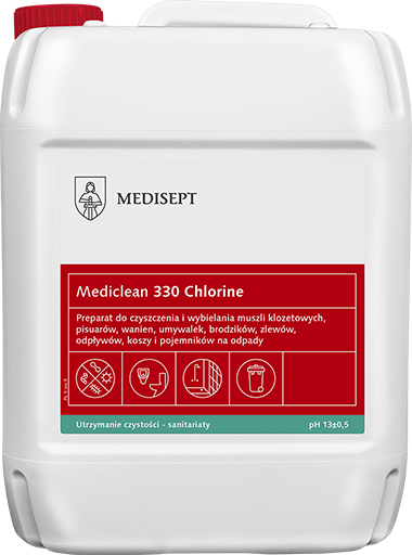 Medisept Mediclean 330 Chlorine wybielający chlorowy żel do czyszczenia sanitariatów, op. 5 L
