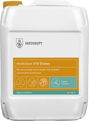 Medisept Mediclean 510 Dishes - płyn do ręcznego mycia naczyń, MIĘTA, op. 5 L