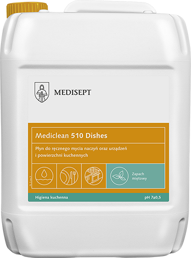 Medisept Mediclean 510 Dishes - płyn do ręcznego mycia naczyń, MIĘTA, op. 5 L