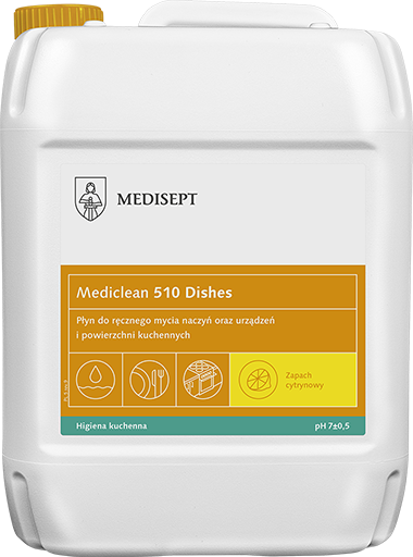 Medisept Mediclean 510 Dishes - płyn do ręcznego mycia naczyń, CYTRYNA, op. 5 L