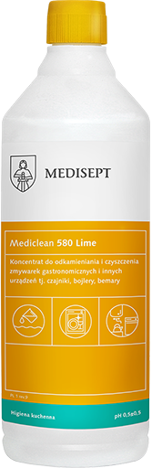 Medisept Mediclean 580 Lime - Odkamieniacz do zmywarek i innych urządzeń gastronomicznych, op. 1 L