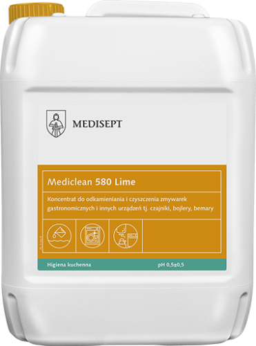 Medisept Mediclean 580 Lime - Odkamieniacz do zmywarek i innych urządzeń gastronomicznych, op. 5 L