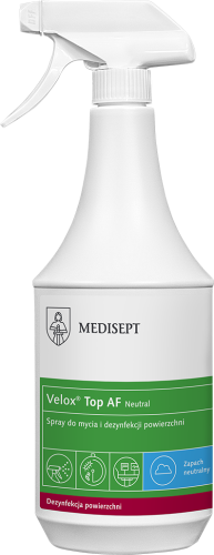 Medisept Velox Top AF, zapach neutralny, spray do mycia i dezynfekcji powierzchni op. 1L (12)