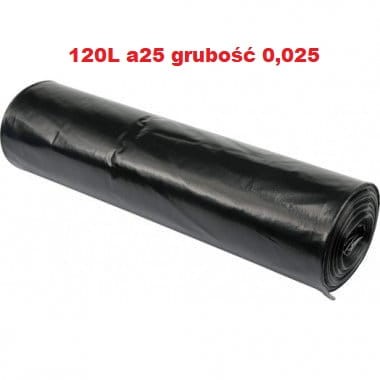 Worki na śmieci 120l a25 czarne 0,025 mik [Worki na śmieci 120l a25 czarne 0,025 mik]